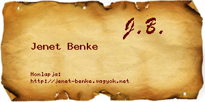 Jenet Benke névjegykártya